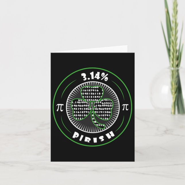Carte Pi Day Irlandais Shamrock Clover Pirish Math Lover (Devant)