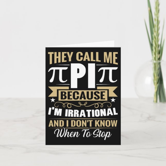 Carte Pi Day Math Nerd - Appelez-moi Pi Irrationnel Ne s (Devant)