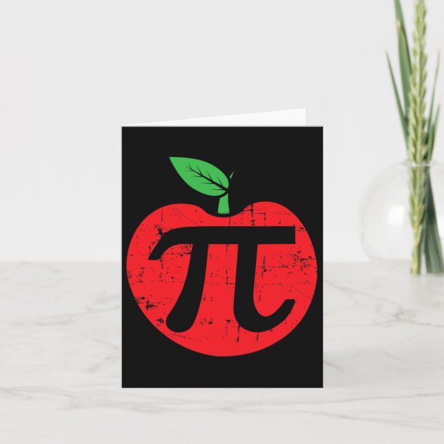 Carte Pi Day Pomme Pie Pun 3.14 Mignonne Apprenti Math (Devant)