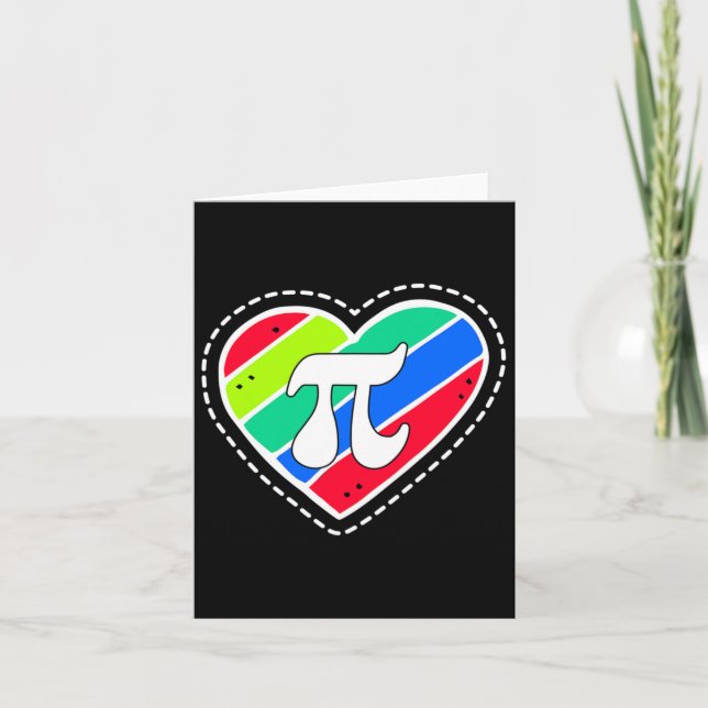 Carte Pi Day Rainbow Hearts Math Enseignant Cadeau (Devant)