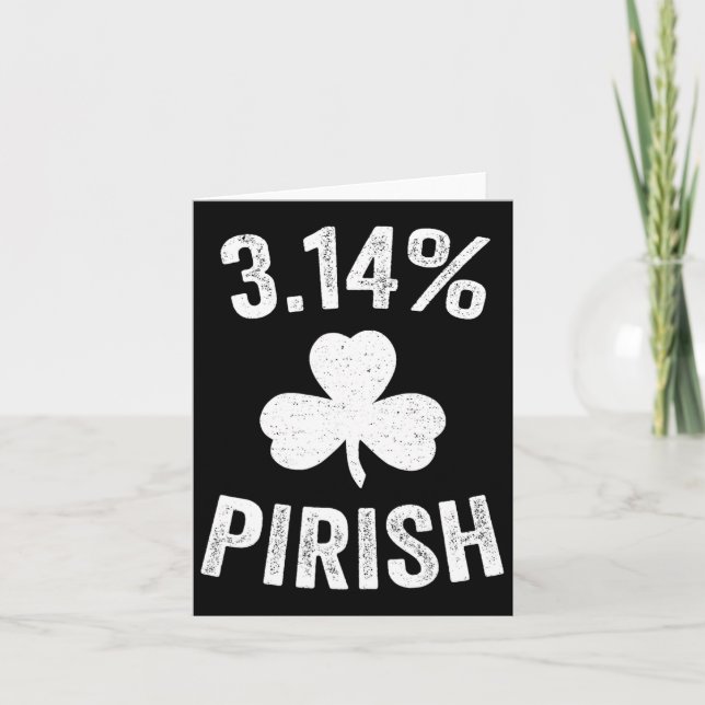 Carte Pi Day St. Patrick's 3.14 Irish Funny Pirish Math (Devant)
