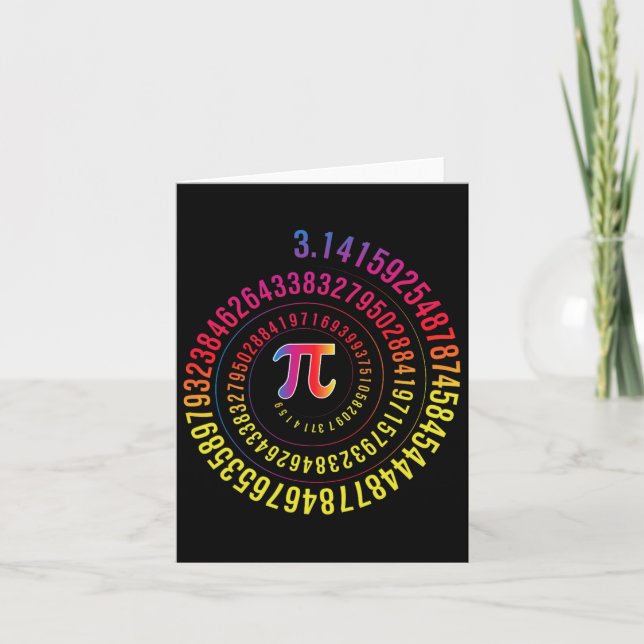 Carte Pi Jour Math Geek Nerd 3.1415 Numéro Irrationnel P (Devant)