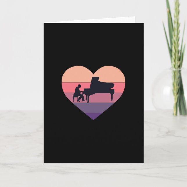 Carte Piano à queue Sunset Rétro Piano (Devant)