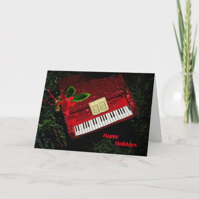 Carte Piano de Noël, Joyeuses fêtes (Devant)
