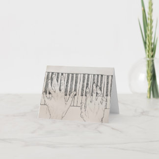 Carte Piano Hands Sketch Greeting Card