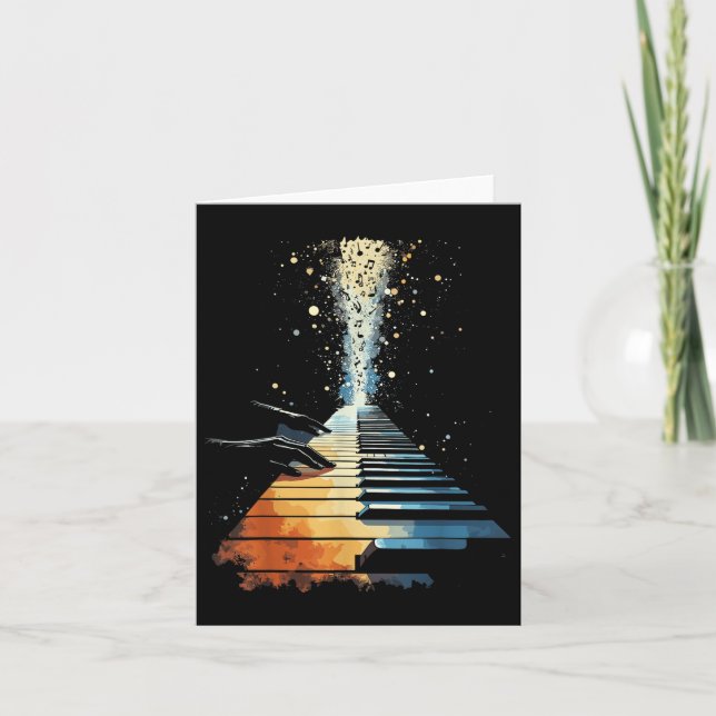 Carte Piano Keyboard Pianiste (Devant)