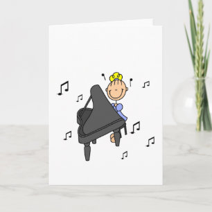 Carte Piano Player Stick Figure Greeting Card