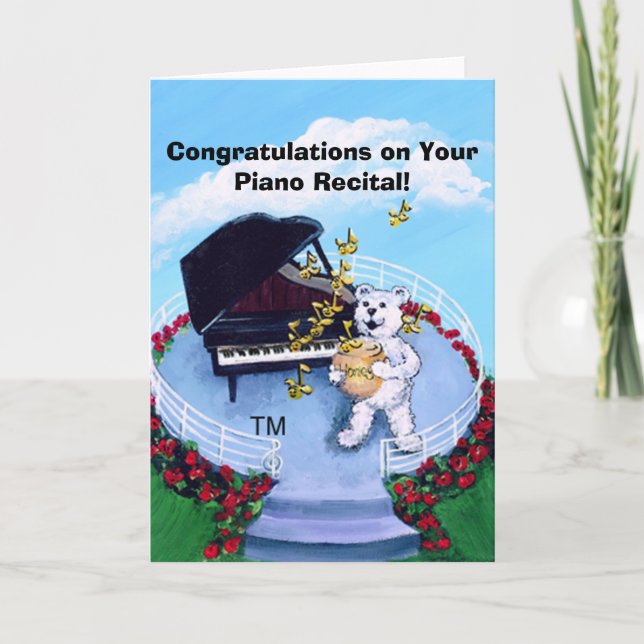 Carte Piano Recital Card for Piano Students - Customized (Devant)