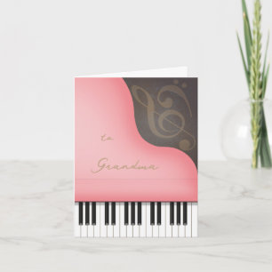 Carte Piano Rose Fantaisiste pour la Fête des Mères ou G