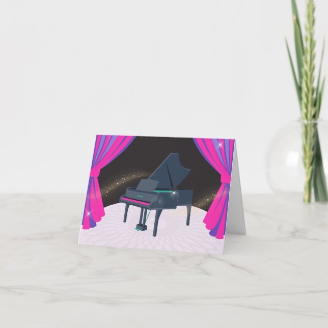 Carte Piano rose violet (Devant)