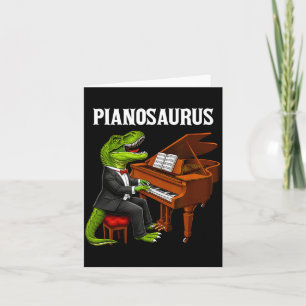 Carte Pianosaurus T-Rex dinosaure jouant du piano drôle