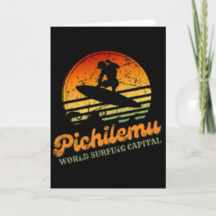 Carte Pichilemu Capitale Mondiale du Surf Vintage Surf G