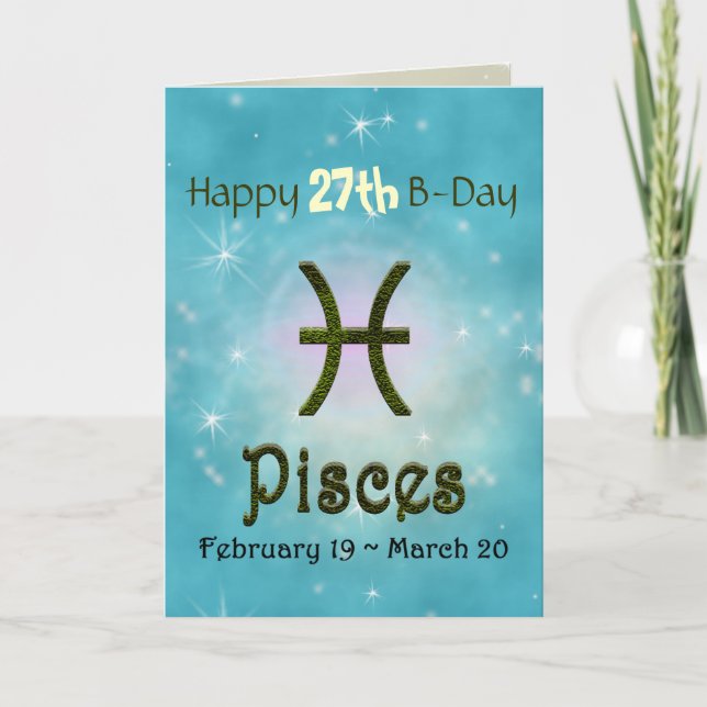 Carte Pick Color Pisces Zodiac astrologique (Devant)