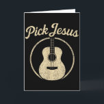 Carte Pick Jesus - Culte de guitare chrétien vintage<br><div class="desc">Pick Jesus - Culte de guitare chrétien vintage</div>