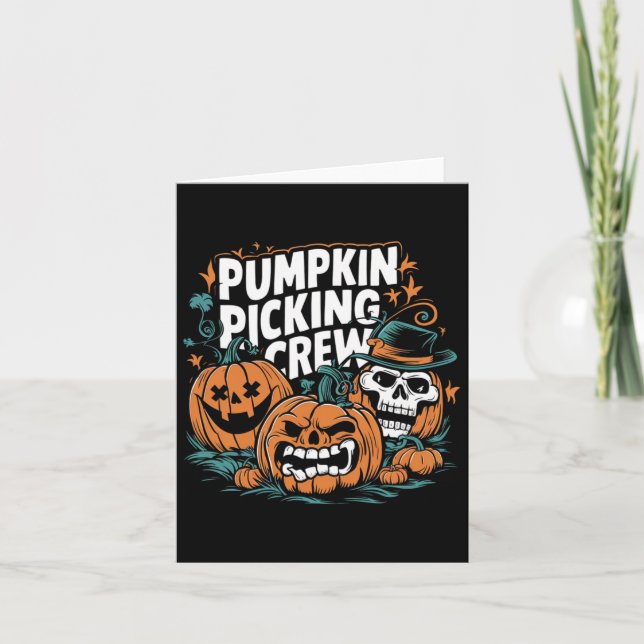 Carte Picking Crew Funny Citrouille Patch Costume d'Hall (Devant)