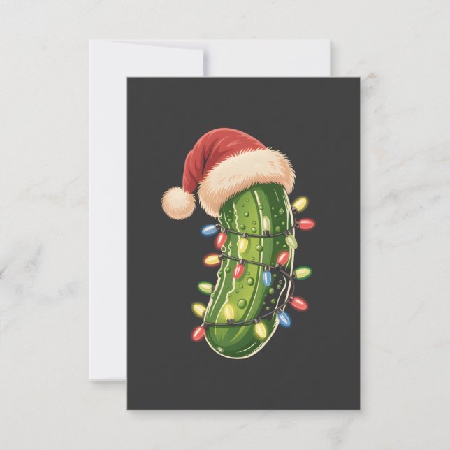 Carte Pickle de Noël Pickle dans la lumière de Noël Pick (Devant)