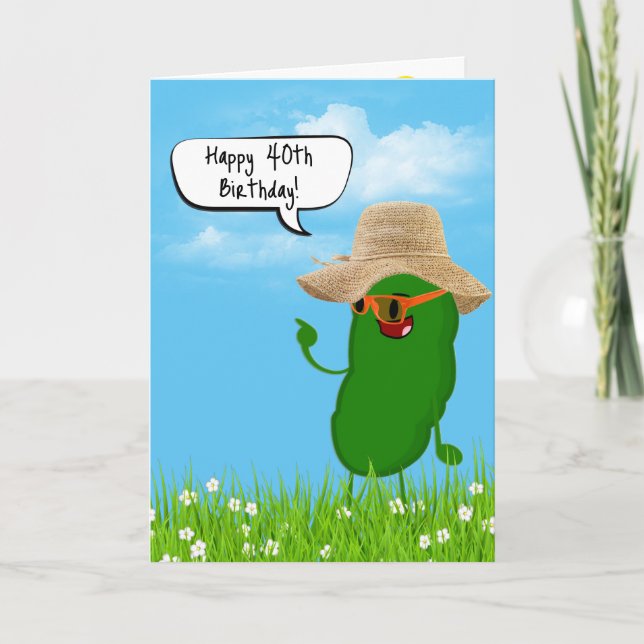 Carte Pickle Personne avec Casquette 40e anniversaire (Devant)