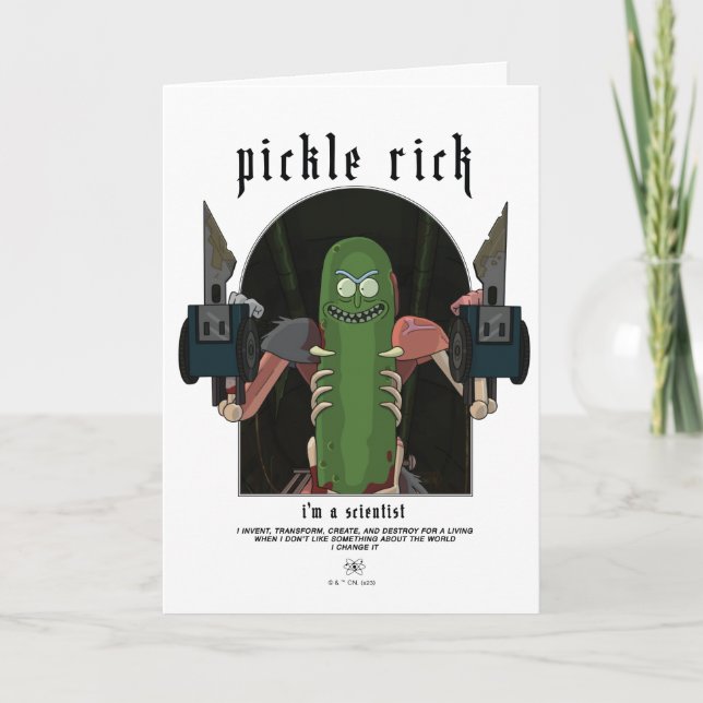 Carte Pickle Rick - Je suis un scientifique Citation gra (Devant)