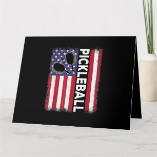 Carte Pickleball American Flag Drôle amusant Pickleball 