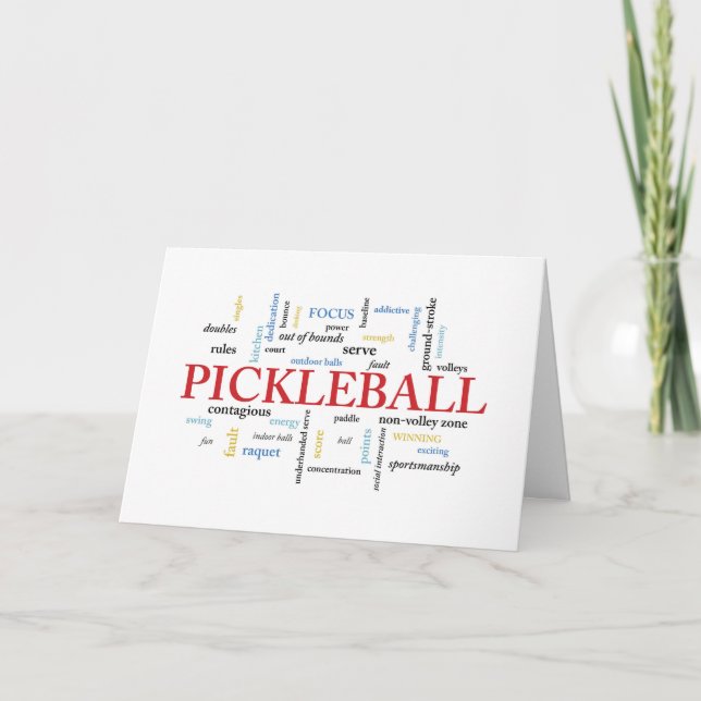 Carte Pickleball Anniversaire en mots (Devant)