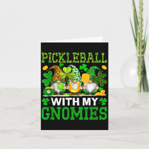 Carte Pickleball avec des gnomes joueur de la Saint-Patr