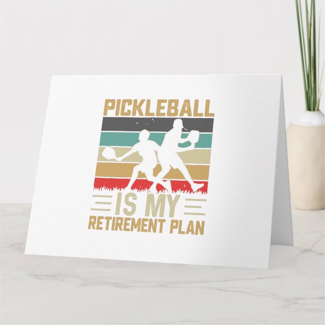 Carte Pickleball est mon plan de retraite drôle Pickleba (Devant)