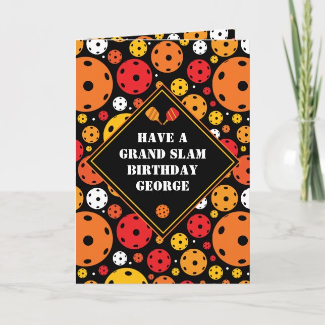 Carte Pickleball Grand Chelem Anniversaire personnalisab (Devant)