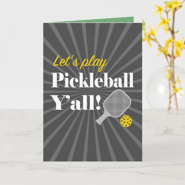Carte Pickleball Greeting Cards Pickleball Party  (Fleur jaune)
