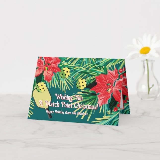 Carte Pickleball Holiday Cheer ! (Petite plante)