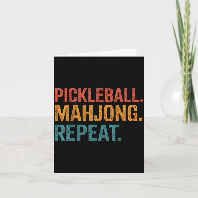 Carte Pickleball mahjong répéter drôle  (Devant)