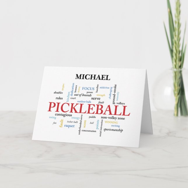 Carte Pickleball Nom personnalisable Bonne chance dans l (Devant)