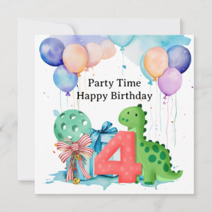 Carte Pickleball Party 4e anniversaire