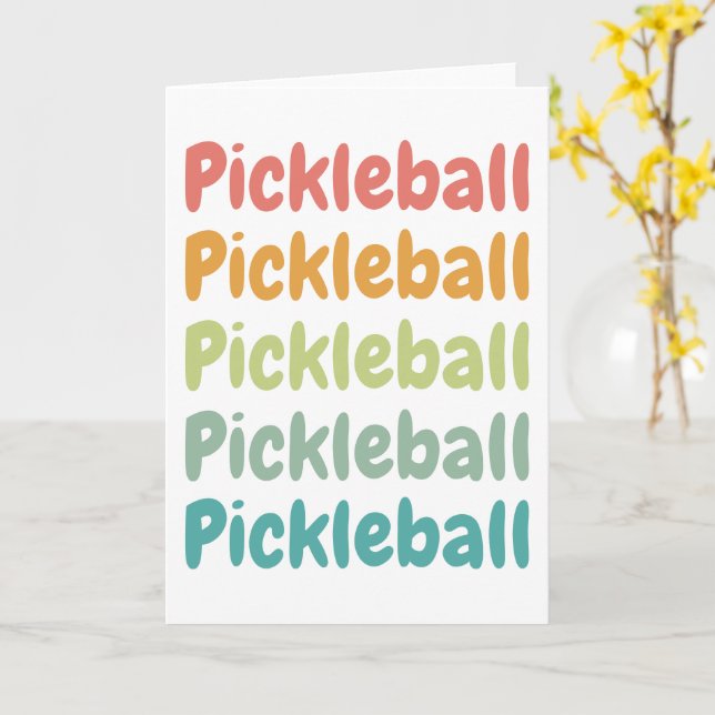 Carte Pickleball Retro Pickleball Player (Fleur jaune)