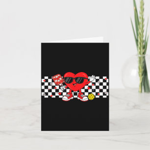 Carte pickleball Saint-Valentin cœur femmes pickleball m