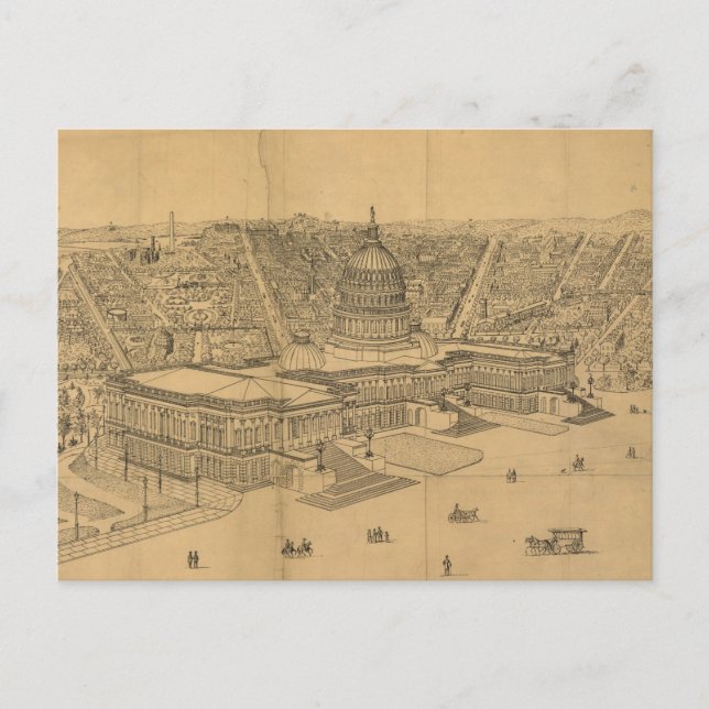 Carte Picturale Ancienne de Washington D.C. (1872) (Devant)