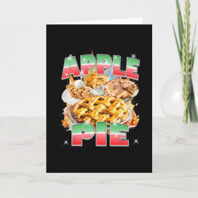 Carte Pie de pomme de Thanksgiving Bootleg Rap Rock 90's (Devant)