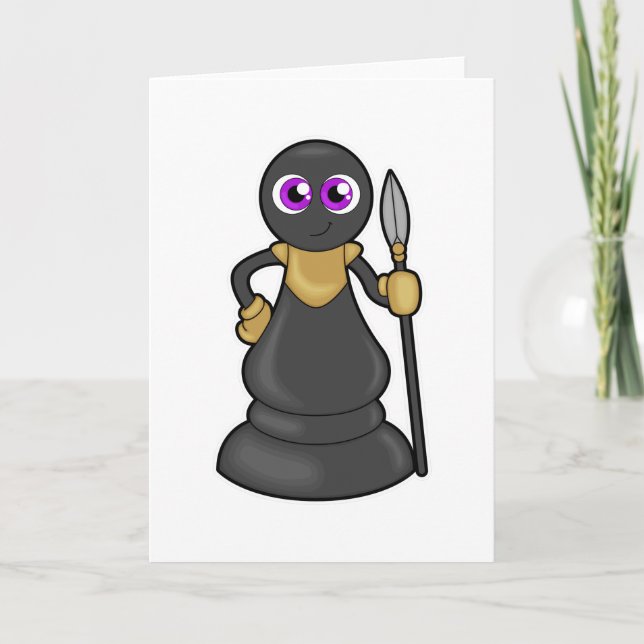 Carte Pièce de jeu d'échecs Pion aux échecs avec lance (Devant)