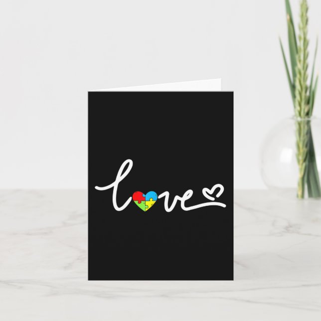 Carte Pièce de puzzle de cœur d'amour de sensibilisation (Devant)