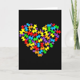 Carte Pièce de puzzle en forme de cœur pour la sensibili
