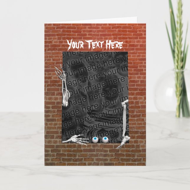 Carte Pièces de squelette d'Halloween (cadre photo) haut (Devant)