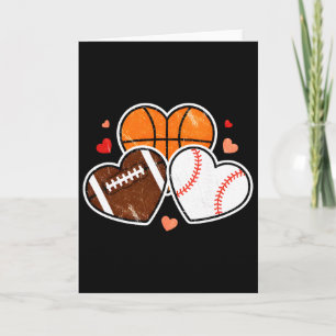 Carte Pied de coeur Sketll Football Saint-Valentin Sport