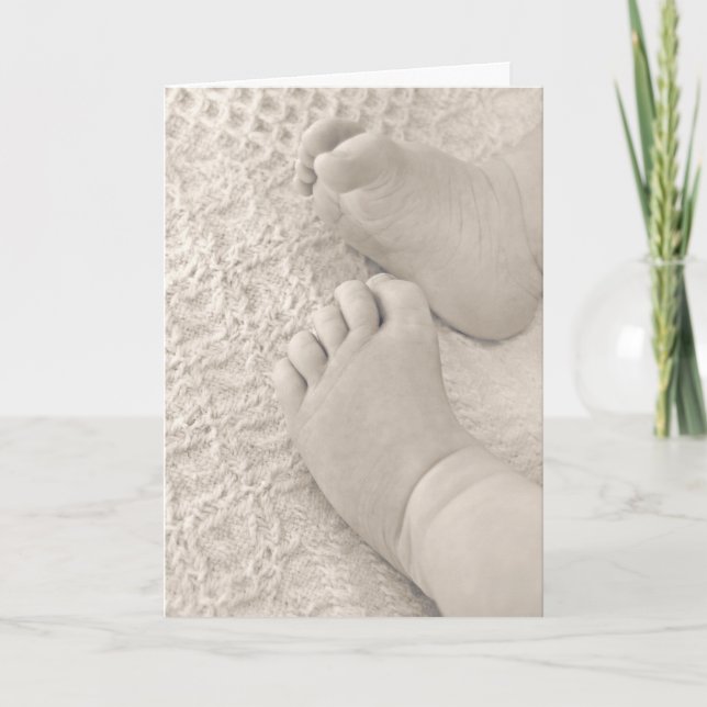 Carte Pieds bébé pour nouveau-enfant (Devant)