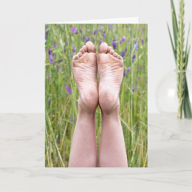 Carte pieds nus en fleur sauvage Nom Jour (Devant)