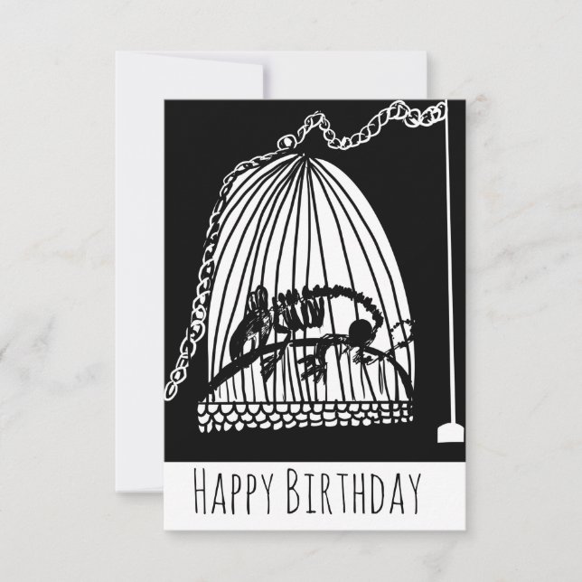 Carte Piège à rat cage effrayant noir et blanc pour anni (Devant)