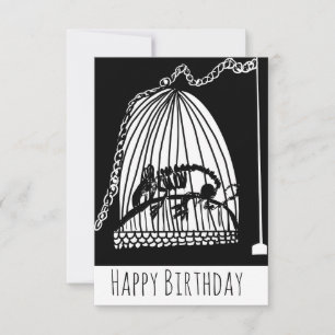 Carte Piège à rat cage effrayant noir et blanc pour anni