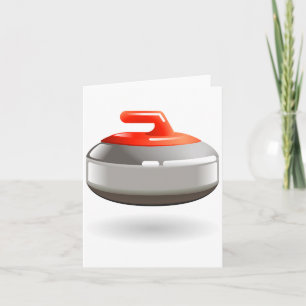 Carte Pierre de curling rouge sports d'hiver