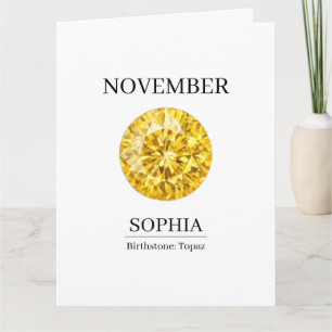 Carte Pierre de naissance de novembre Nom d'anniversaire
