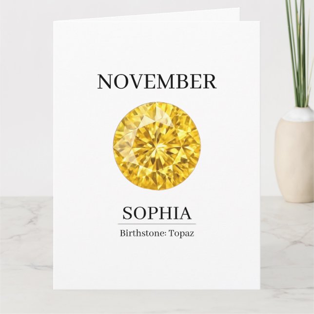 Carte Pierre de naissance de novembre Nom d'anniversaire (Devant)