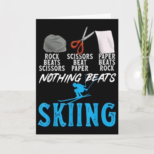 Carte Pierre Feuille Ciseaux Rien ne bat le Ski _1  (Devant)