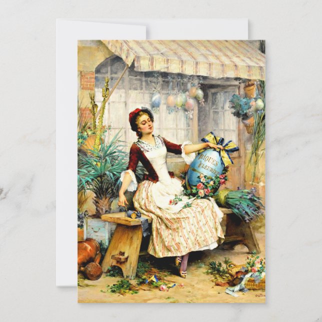 Carte Pierre Outin - Oeuf de Pâques, peinture d'art (Devant)